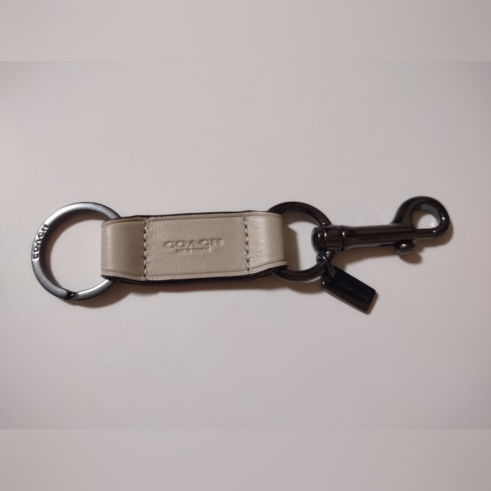 Coach Trigger Snap Bag Charm Keychain Ring Attachment F49314 Gun Metal Gray